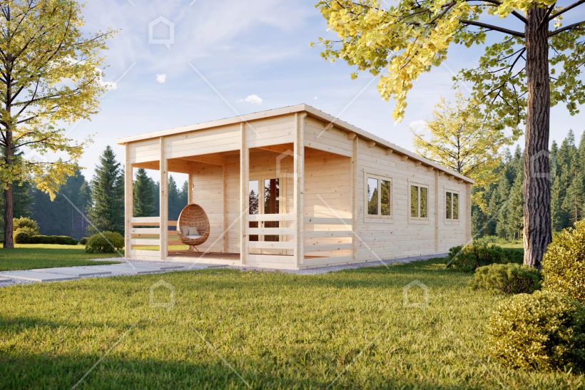 fachada de la casa prefabricada