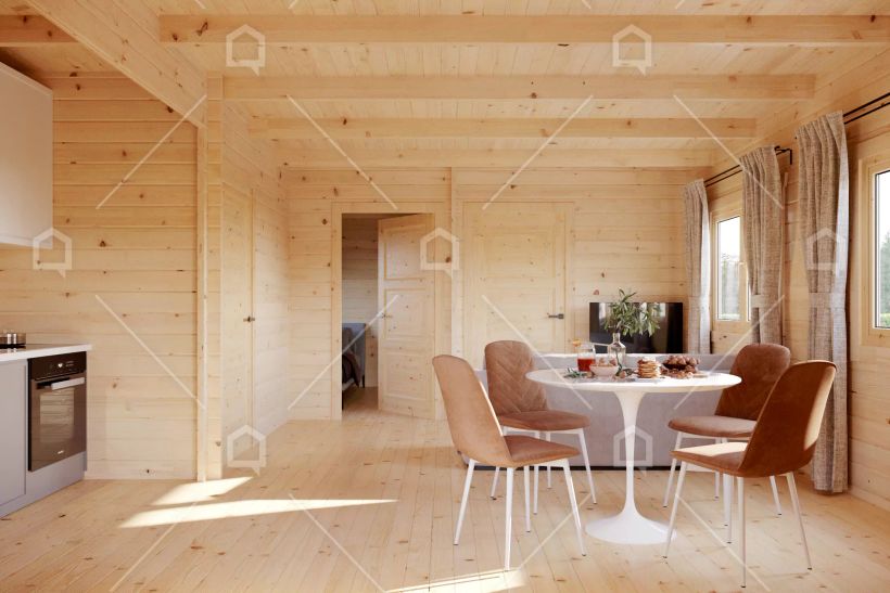Salón de la casa prefabricada