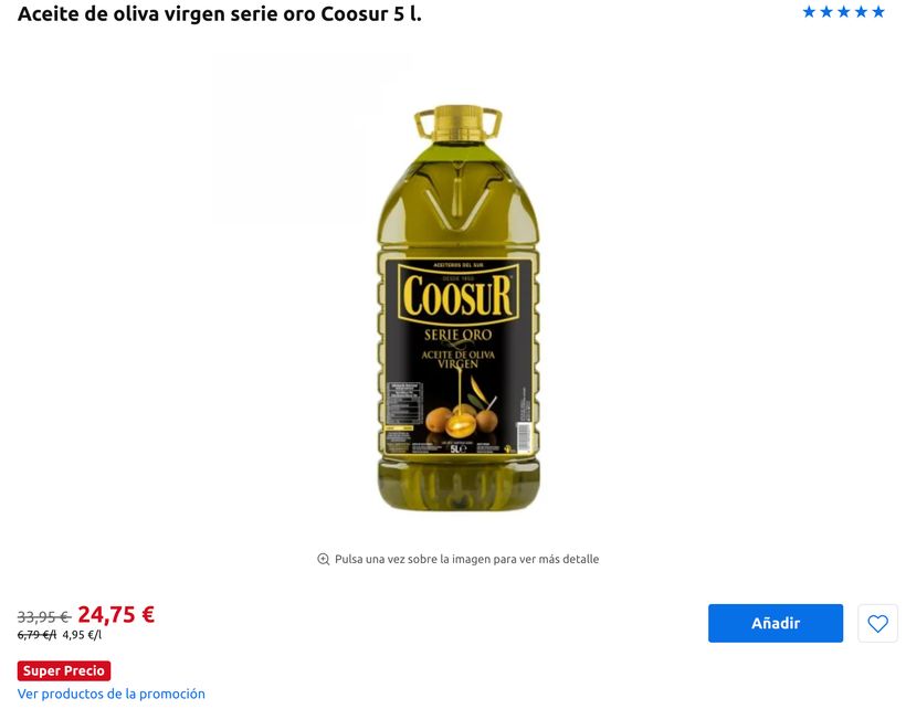 imagen de la oferta de aceite de oliva de carrefour
