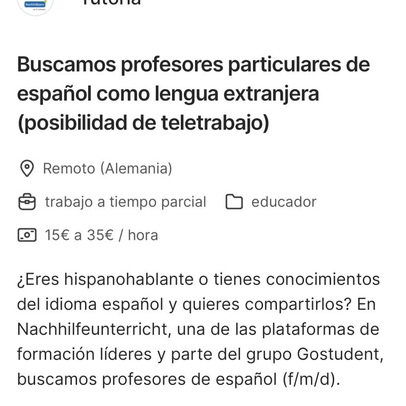 oferta de empleo para profesores en Alemania