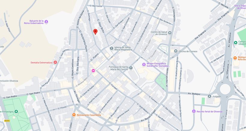 localización de la vivienda en olivenza (Badajoz)