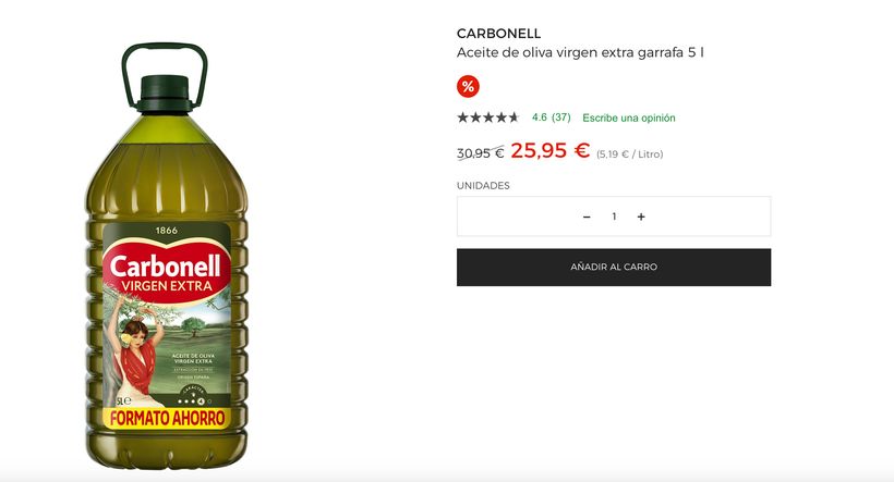 oferta aceite oliva virgen extra Carbonell