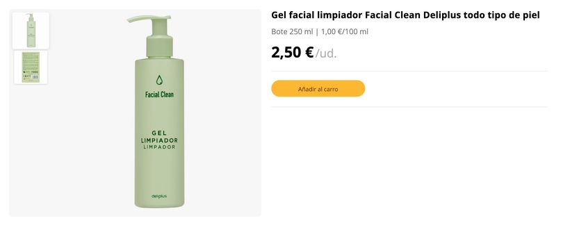 Gel facial limpiador Facial Clean Deliplus’