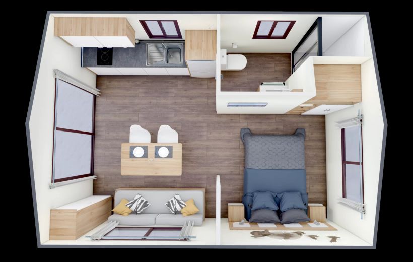 Planta de la casa prefabricada 