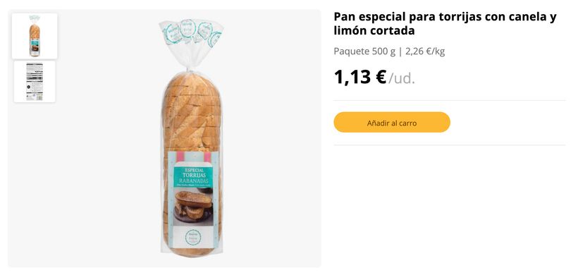 Pan de Torrijas de Mercadona