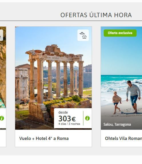 Captura viaje de El Corte Inglés