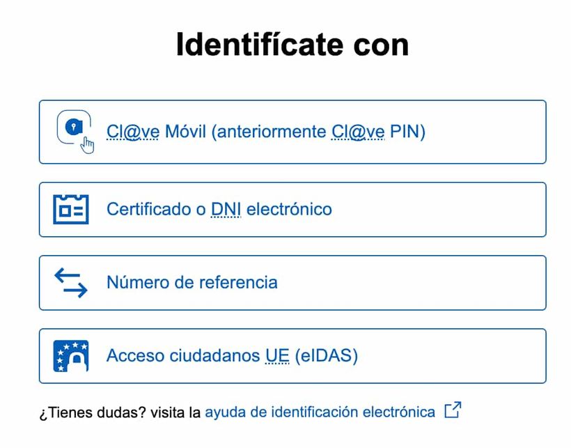 Identificación para solicitar el borrador de la Renta