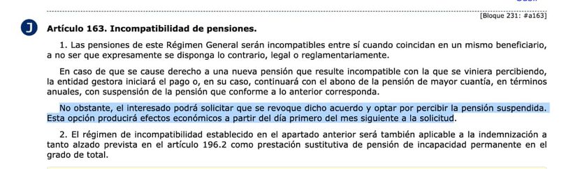Artículo 163 de la Ley General de la Seguridad Social