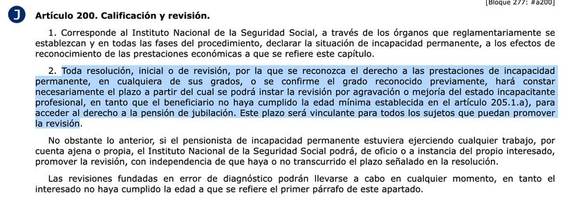 Artículo 200 de la Ley General de la Seguridad Social