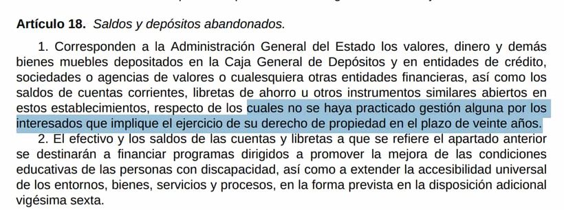 artículo 18 de la Ley 33/2003