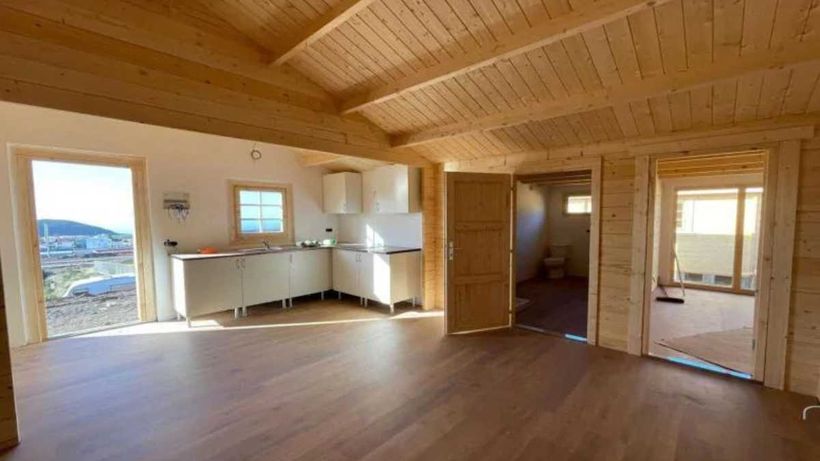 Salón casa prefabricada asturias