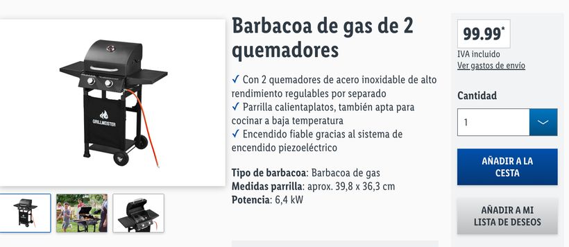 Barbacoa de gas Lidl