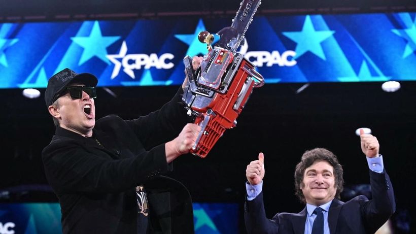 Elon Musk junto a Milei