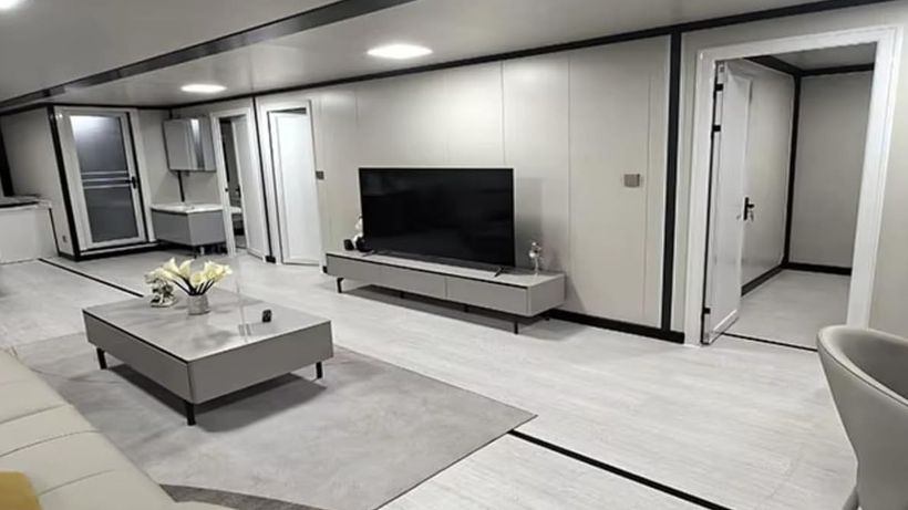 Interior de la casa prefabricada de Amazon