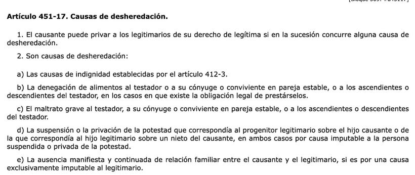 Artículo 451-17 Código Civil de Cataluña