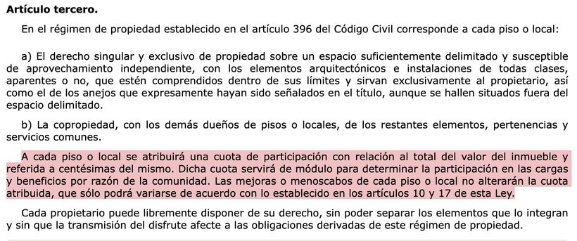 Artículo 3 LPH