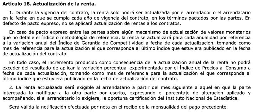 Artículo 18 LAU