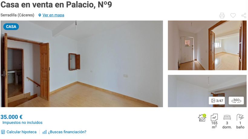 Anuncio de la vivienda en venta de Banco Santander