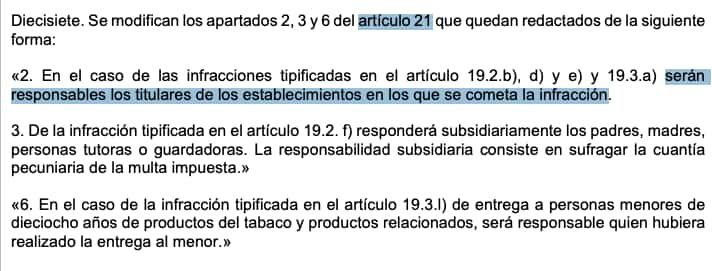 Artículo 21 Anteproyecto de Ley por la que se modifica la Ley 28/2005