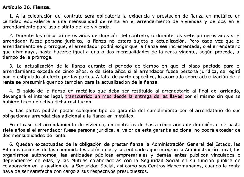 Artículo 36 LAU