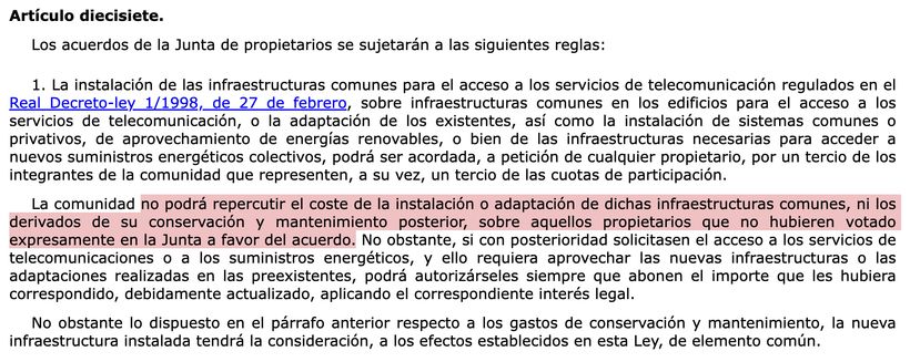 Artículo 17.1 LPH