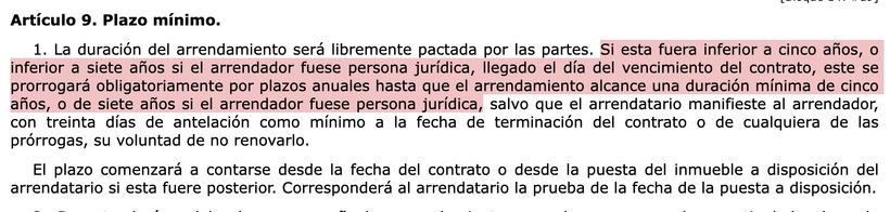 Artículo 9 LAU
