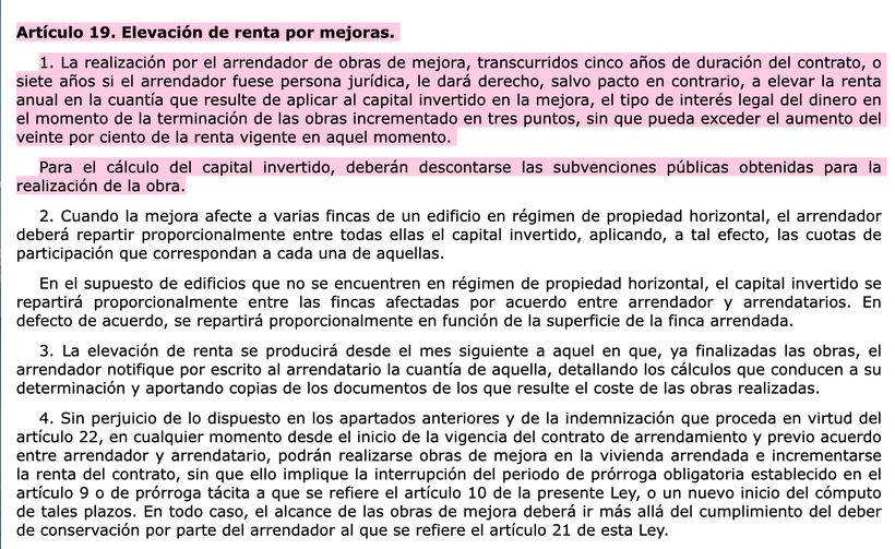 Artículo 19 LAU