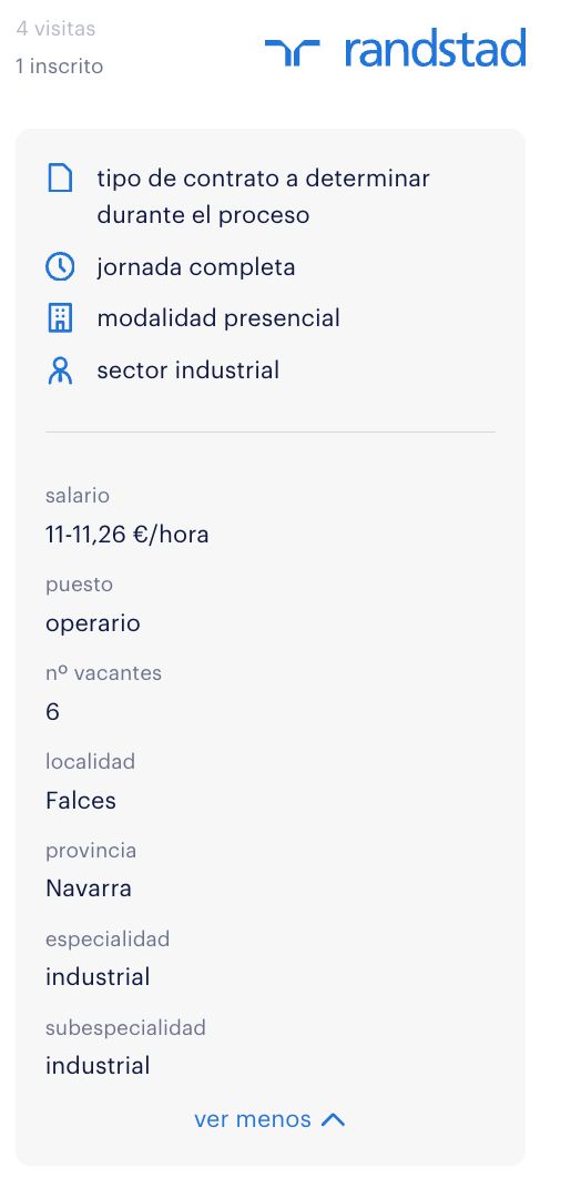 Oferta de empleo Randstad