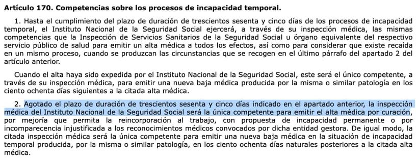 Artículo 170.2 de la Ley General de la Seguridad Social