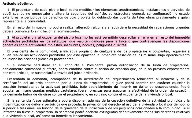 Artículo 7.2 LPH | BOE