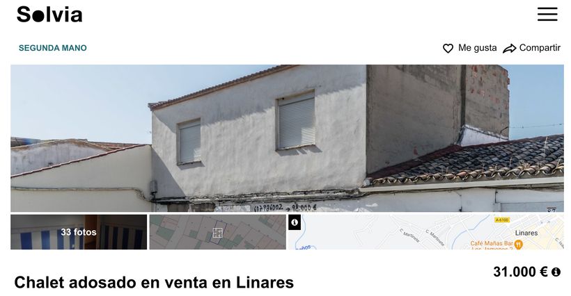 Anuncio de la casa adosda de Solvia