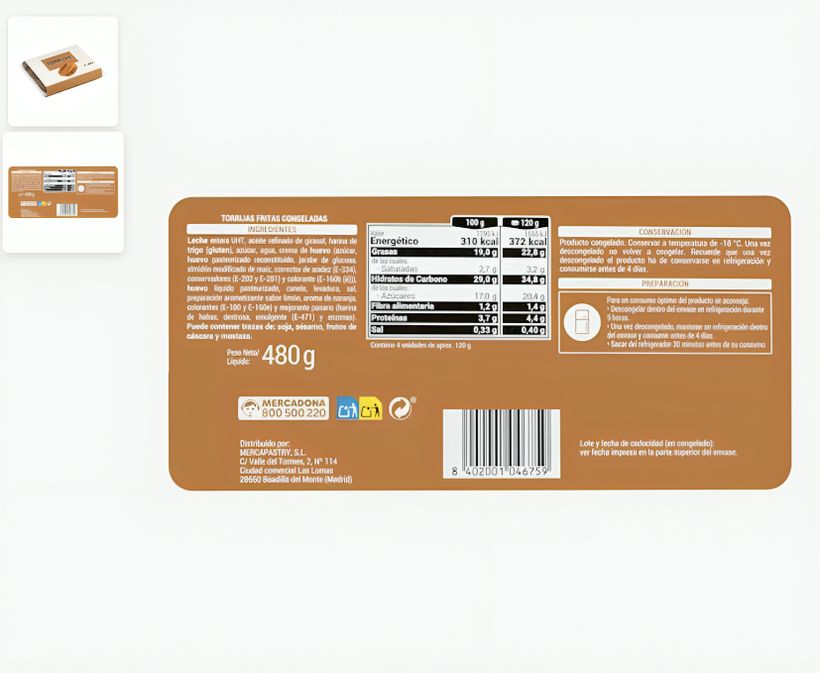 Imagen de las características del producto. (WEB-MERCADONA).