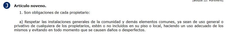 articulo 9 1.a) de la Ley de propiedad Horizontal