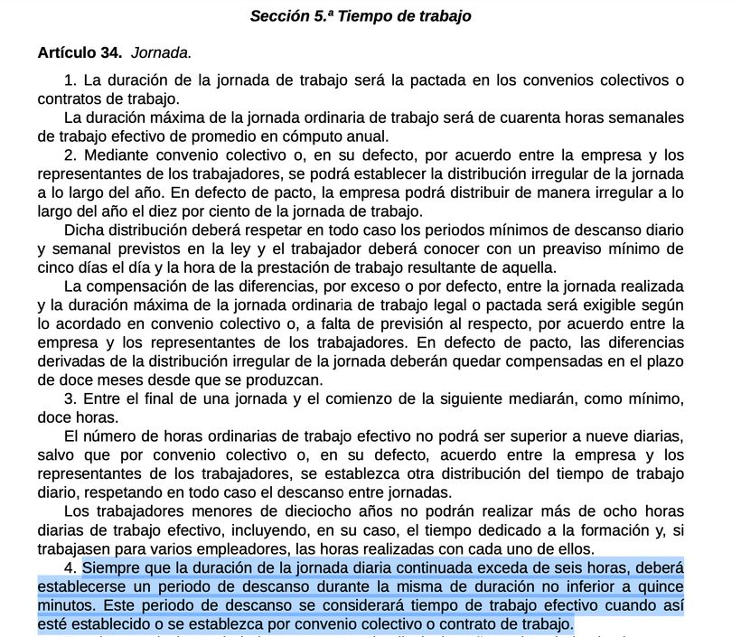 Art.34.4 del Estatuto de los Trabajadores.