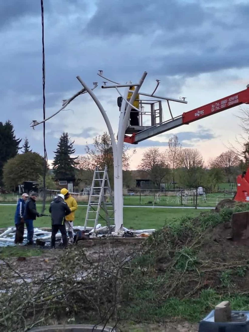 El aerogenerador de Baja Sajonia pesa alrededor de 3,5 toneladas y está asentado sobre una base de hormigón
