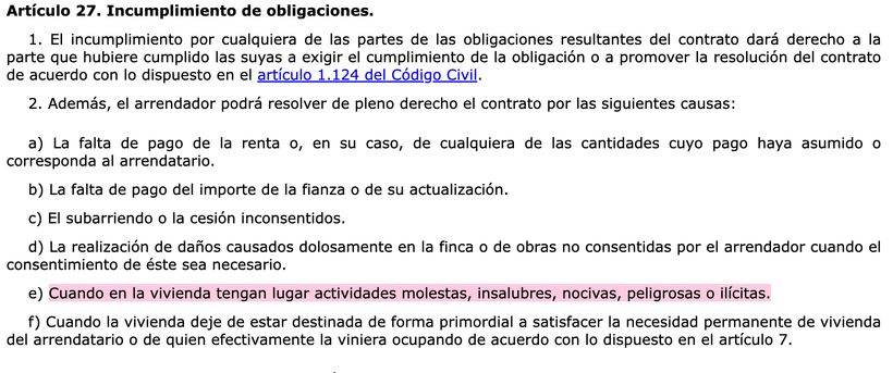 Artículo 27.2 LAU | BOE