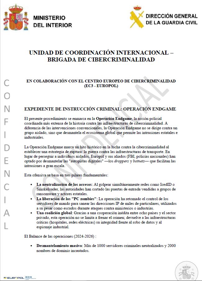 ejemplo del documento falso incluido en el email de estafa