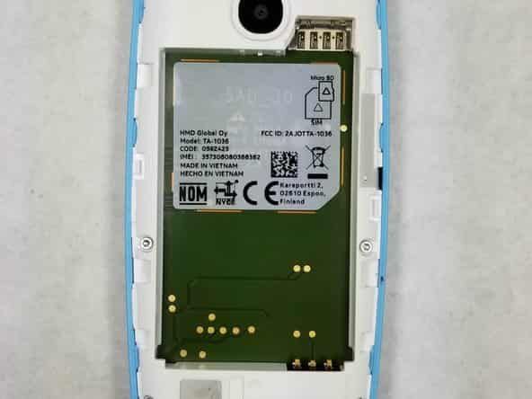 Parte trasera de Nokia para cambiar la batería