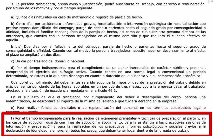Artículo 37.3 f.) del Estatuto de los Trabajadores