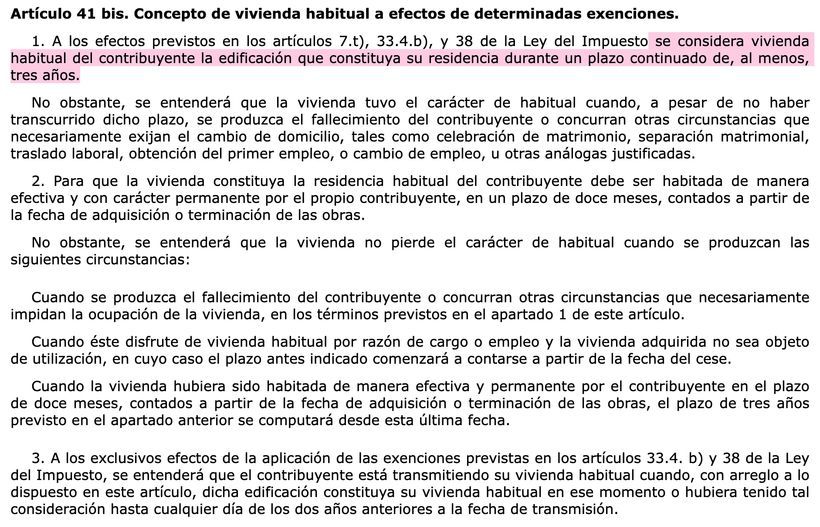 Artículo 41 bis Reglamento IRPF | BOE