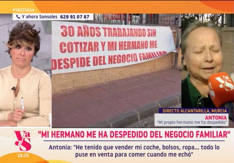 Antonia, contando su experiencia a Sonsoles Ónega- 'Y ahora Sonsoles'.