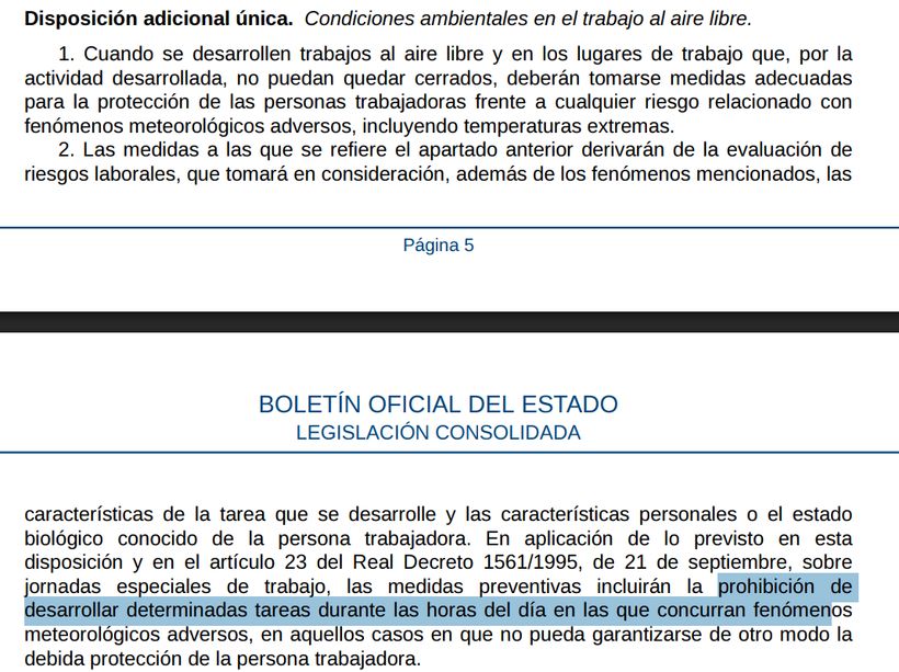 Captura de pantalla del Real Decreto 486/1997