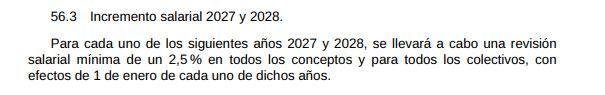 captura del articulo del convenio con la subida salarial pactada