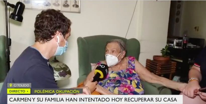 Carmen siendo entrevistada- 'Madrid Directo'.