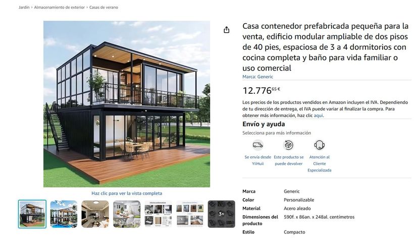 La casa prefabricada en la web de Amazon