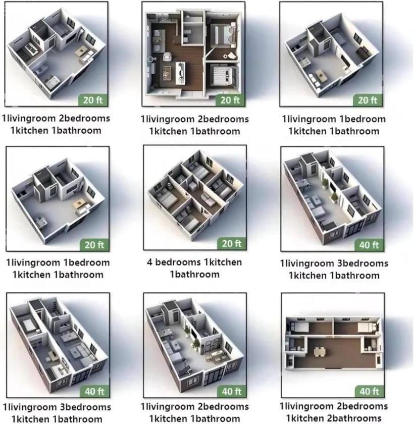 Opciones de distribución de la casa prefabricada
