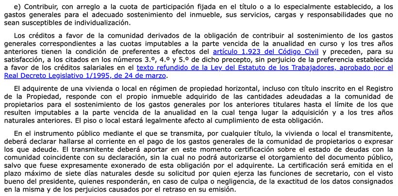 Artículo 9.1.e) LPH | BOE