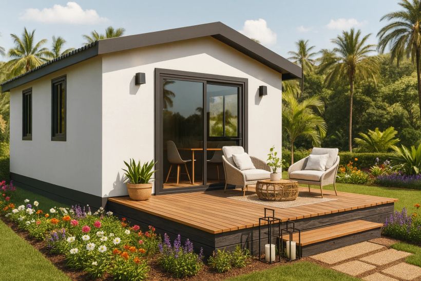 Exterior de la casa prefabricada | Alucasa