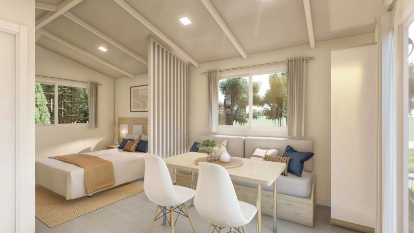 Interior de la casa prefabricada | Alucasa