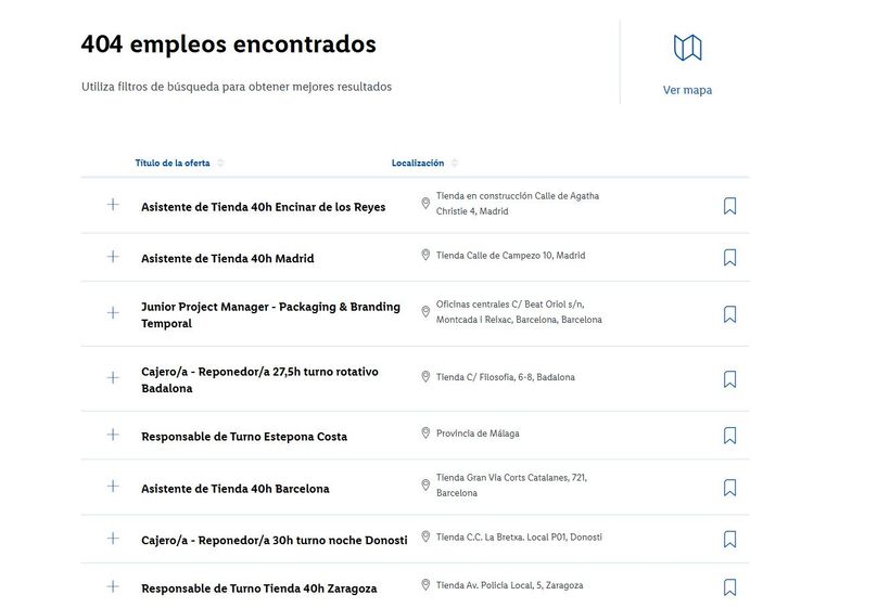 captura del portal de empleo de lidl